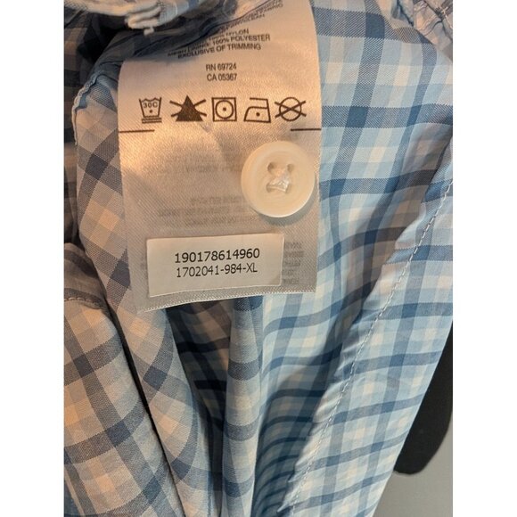 Columbia Shirt Mens Blue Plaid Check Short Sleeve Vented Fishing Shirt - XL - Picture 6 of 7